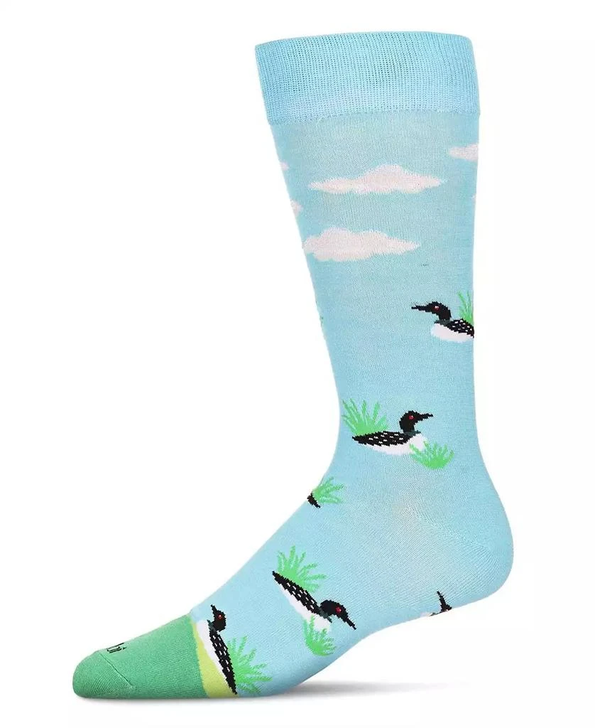 商品Memoi|Men's Loon Bird Novelty Crew Socks,价格¥68,第1张图片