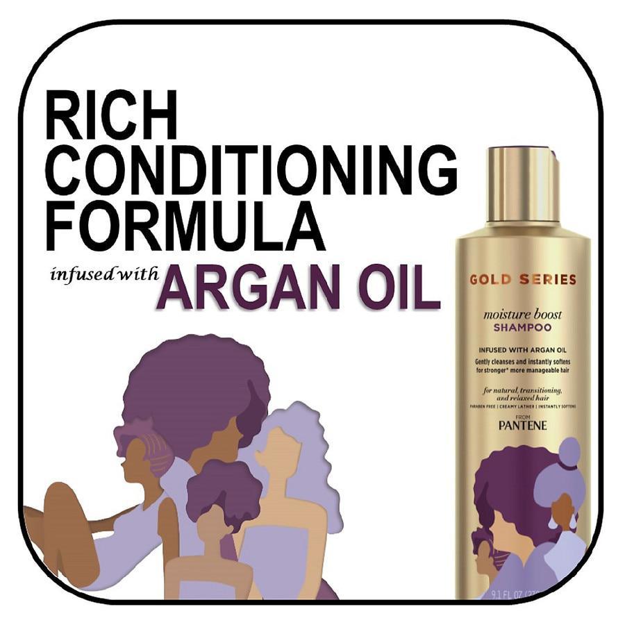 商品Pantene|Moisture Boost Shampoo with Argan Oil for Curly, Coily Hair Argan Oil of Morocco,价格¥45,第7张图片详细描述