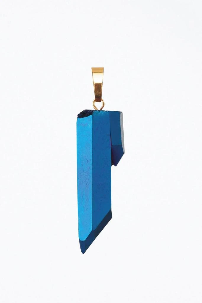 商品Crystal Haze|Titanium Quartz Pendant in Blue/Gold,价格¥429,第1张图片