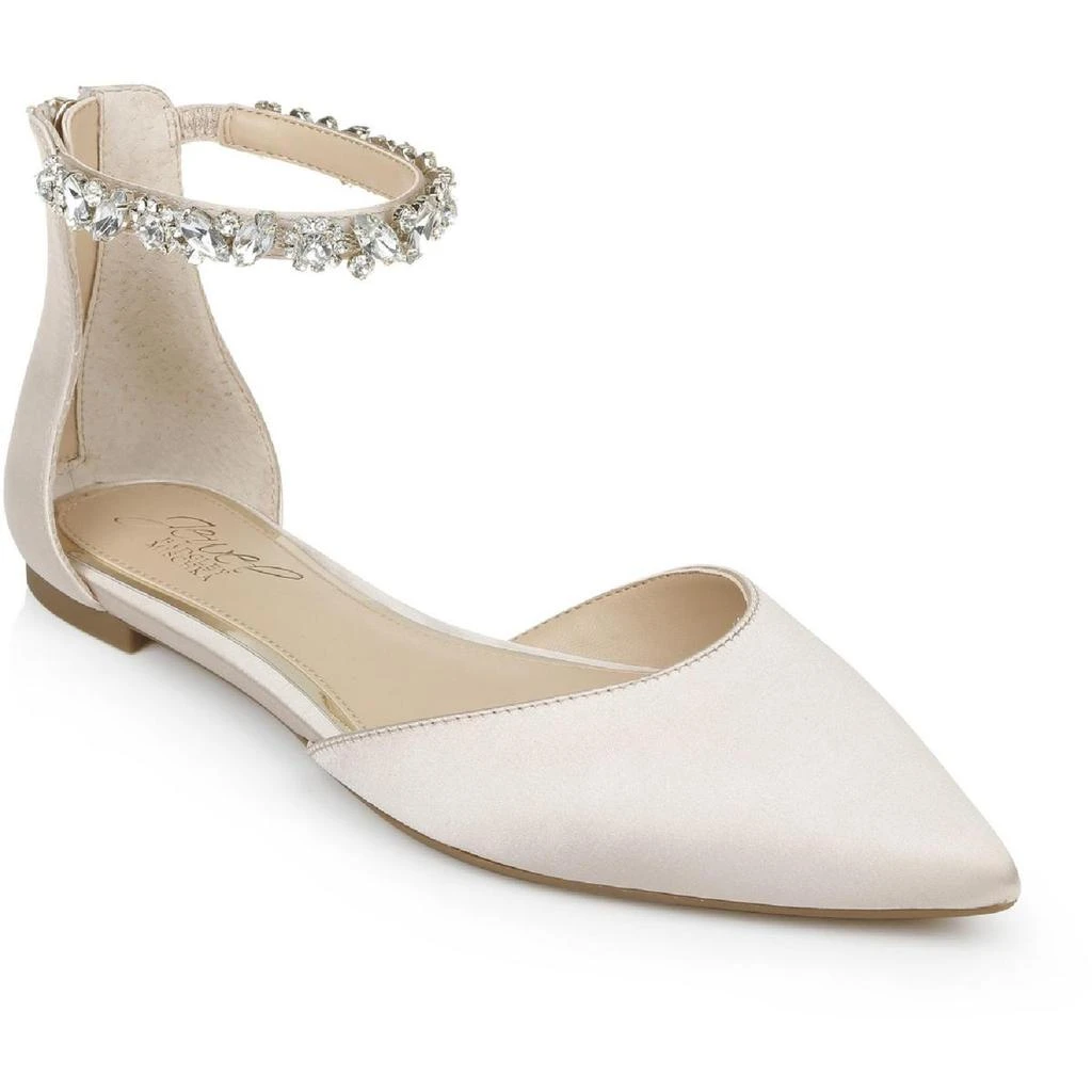 商品Badgley Mischka|Jewel Badgley Mischka Womens Cassidy Embellished Evening Pointed Toe Flats,价格¥568,第2张图片详细描述