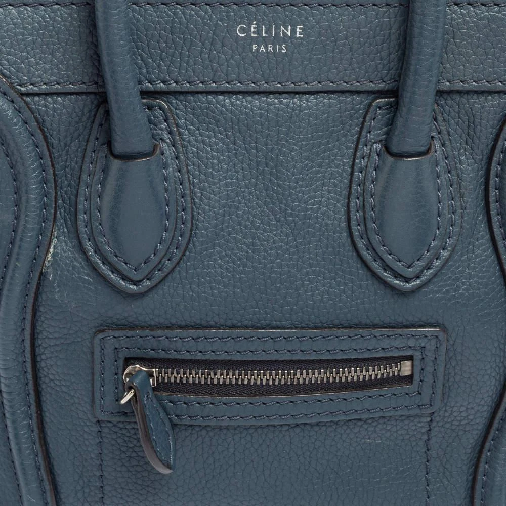 商品[二手商品] Celine|Céline Blue Leather Nano Luggage Tote,价格¥4703,第5张图片详细描述