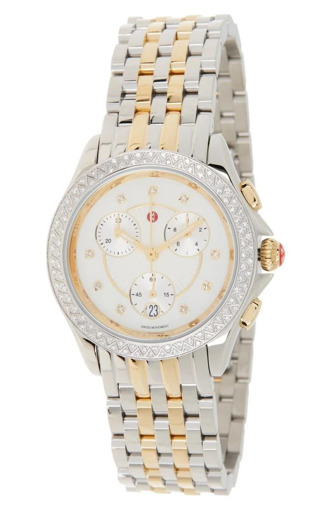 商品Michele|Women's Belmore Chronoraph Diamond Embellished Bracelet Watch, 37mm - 0.34 ctw,价格¥11558,第1张图片