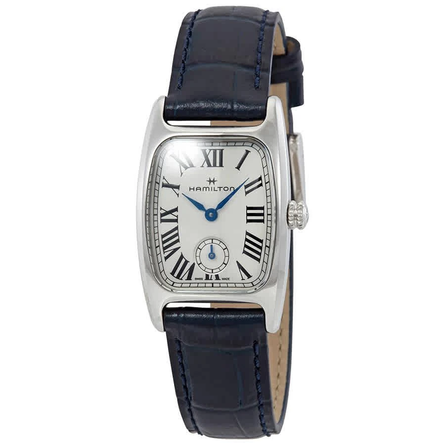 商品Hamilton|Boulton Silver-White Dial Blue Leather Ladies Watch H13321611,价格¥3672,第1张图片