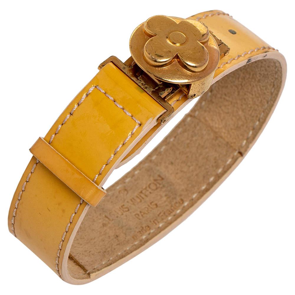 Louis Vuitton Pale Yellow Monogram Vernis Leather Good Luck Bracelet商品第3张图片规格展示