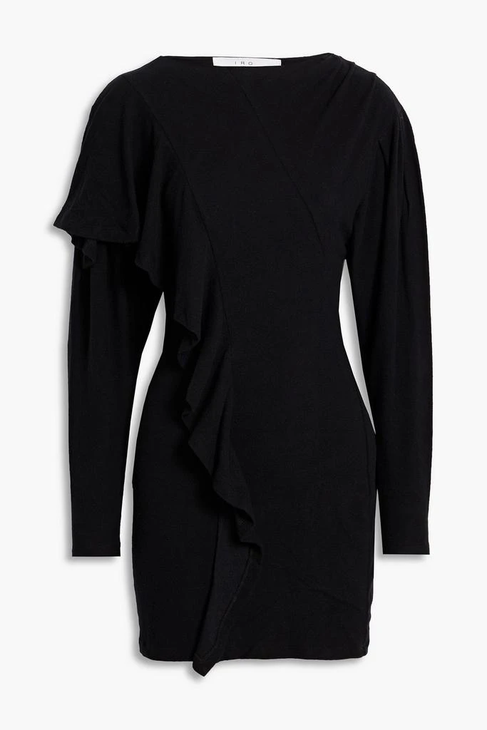 商品IRO|Samina ruffled stretch-cotton jersey mini dress,价格¥334,第1张图片
