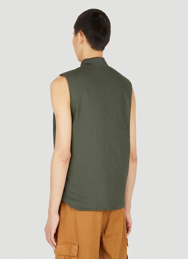 Logo Patch Sleeveless Jacket in Green商品第4张图片规格展示