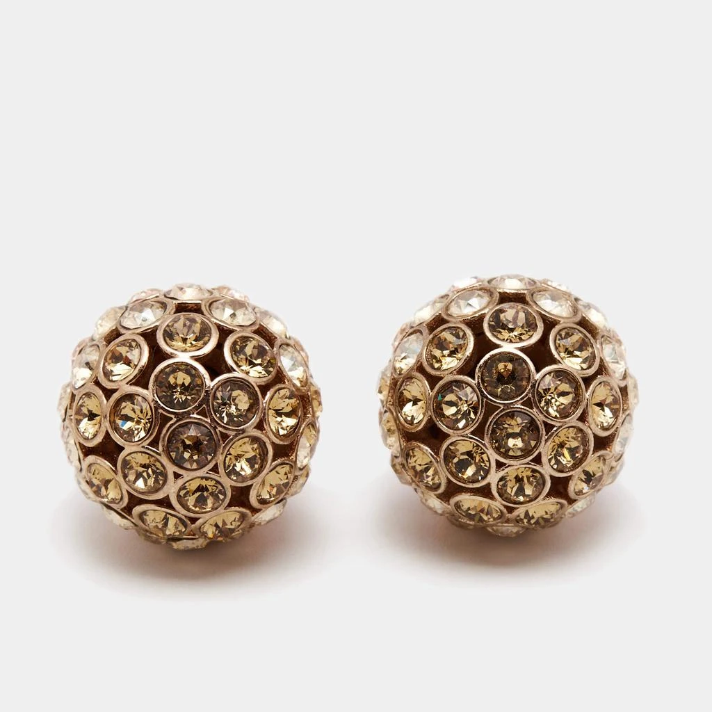 商品[二手商品] Dior|Dior Mise en Dior Tribales Colored Crystals Gold Tone Metal Stud Earrings,价格¥2800,第3张图片详细描述