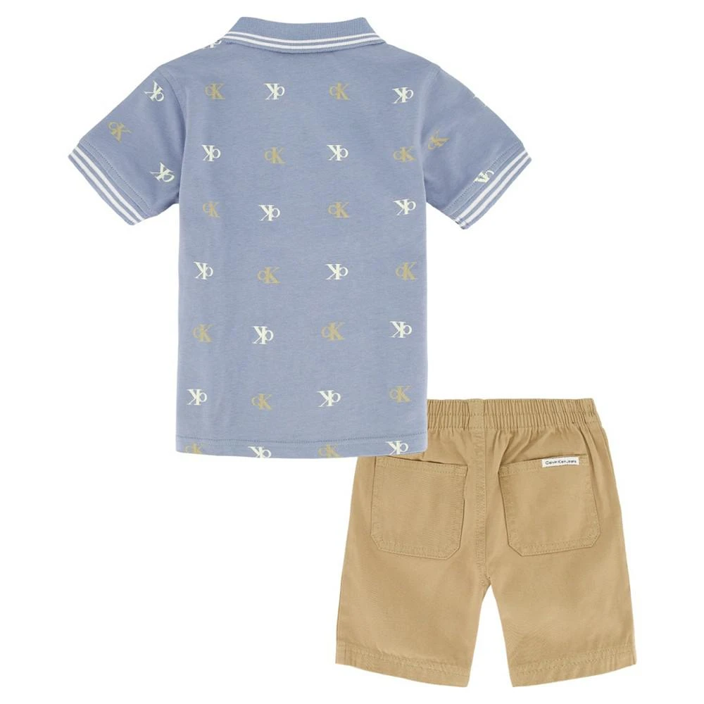商品Calvin Klein|Baby Boys Polo Shirt and Twill Shorts, 2 Piece Set,价格¥249,第2张图片详细描述