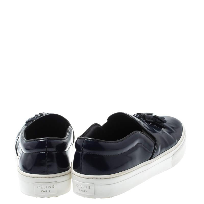 Celine Blue Leather Tassel Slip On Sneakers Size 38商品第5张图片规格展示