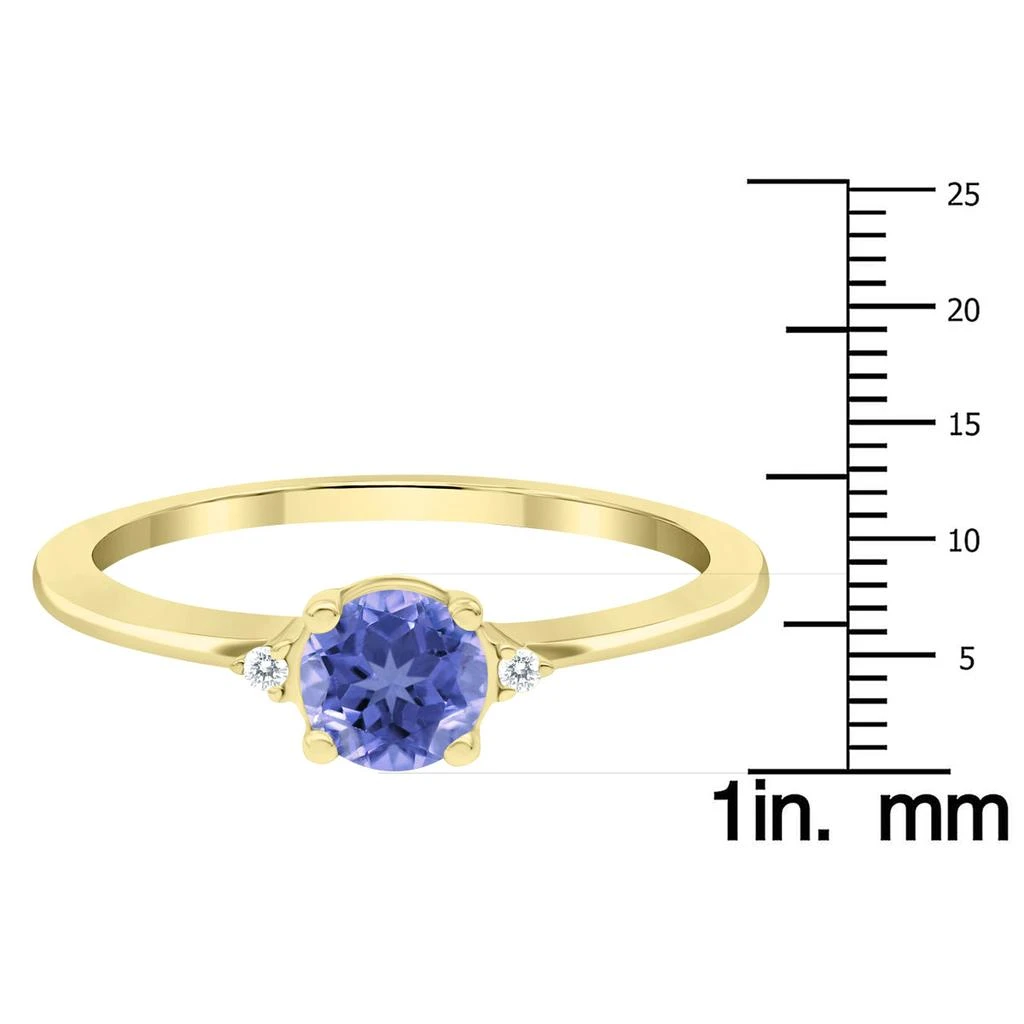 商品SSELECTS|Women's Round Shaped Tanzanite And Diamond Classic Ring In 10K Yellow Gold,价格¥1652,第5张图片详细描述