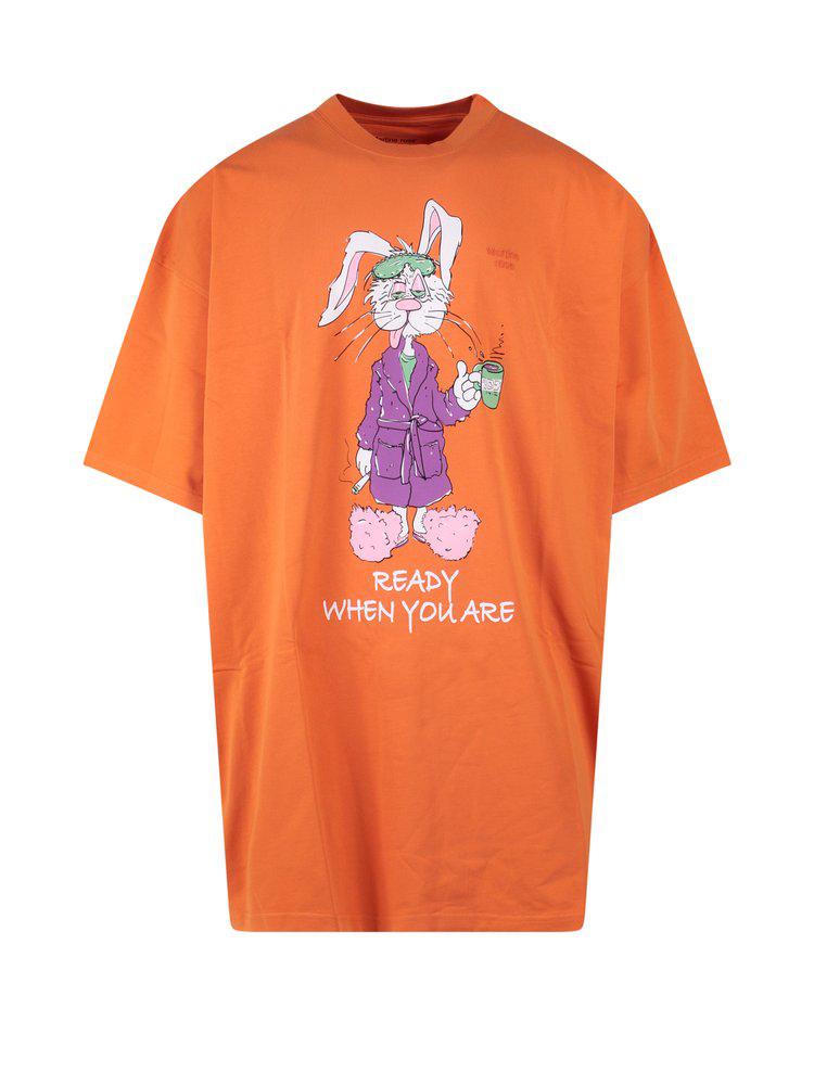 Martine Rose Bunny Graphic-Printed Crewneck T-Shirt商品第1张图片规格展示