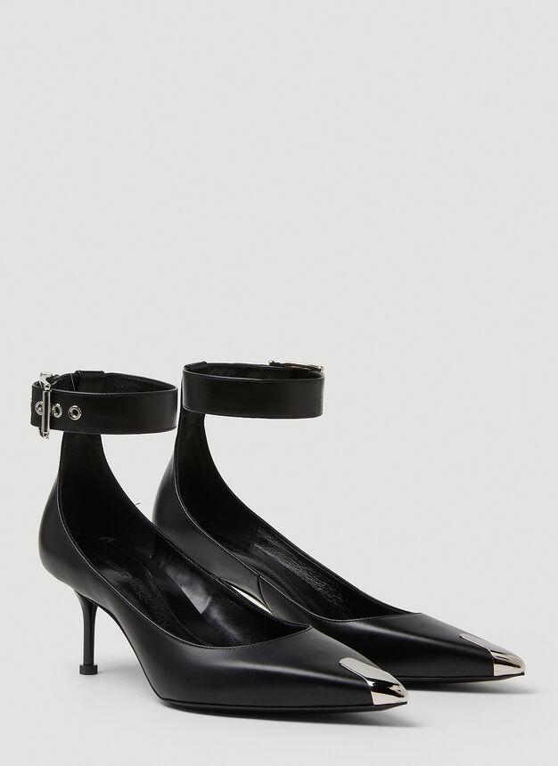 商品Alexander McQueen|Boxcar Ankle Cuff Heels in Black,价格¥6951,第4张图片详细描述