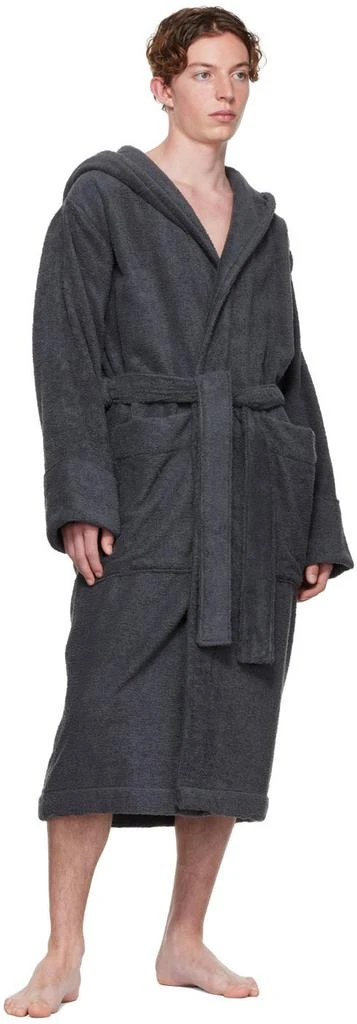 商品Tekla|Black Organic Cotton Bathrobe,价格¥609,第4张图片详细描述