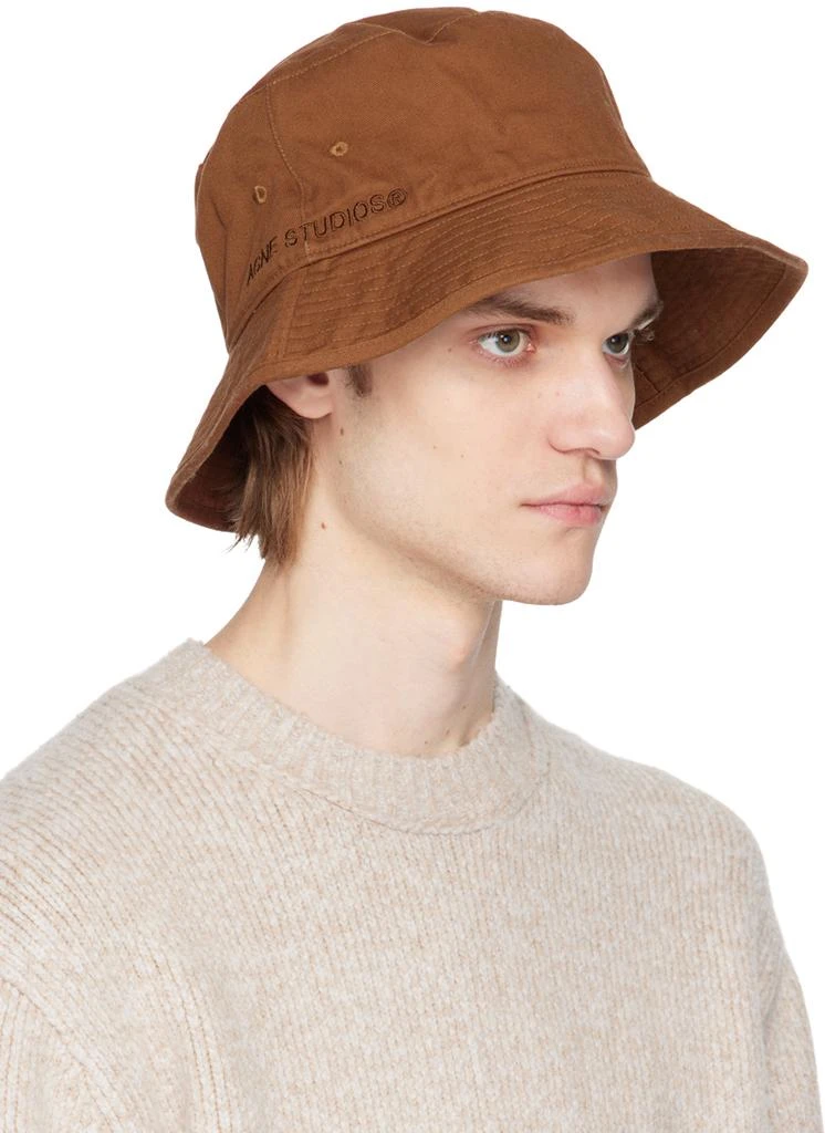 商品Acne Studios|Brown Embroidered Bucket Hat,价格¥507,第2张图片详细描述