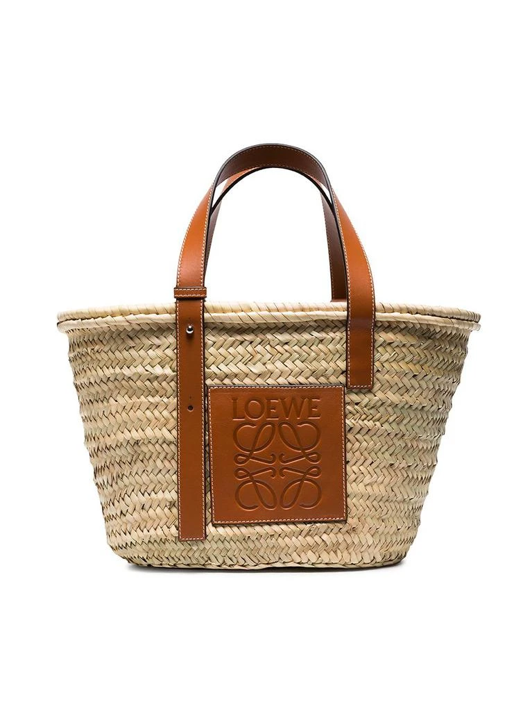 商品Loewe|LOEWE - Basket Raffia And Leather Tote Bag,价格¥4905,第1张图片