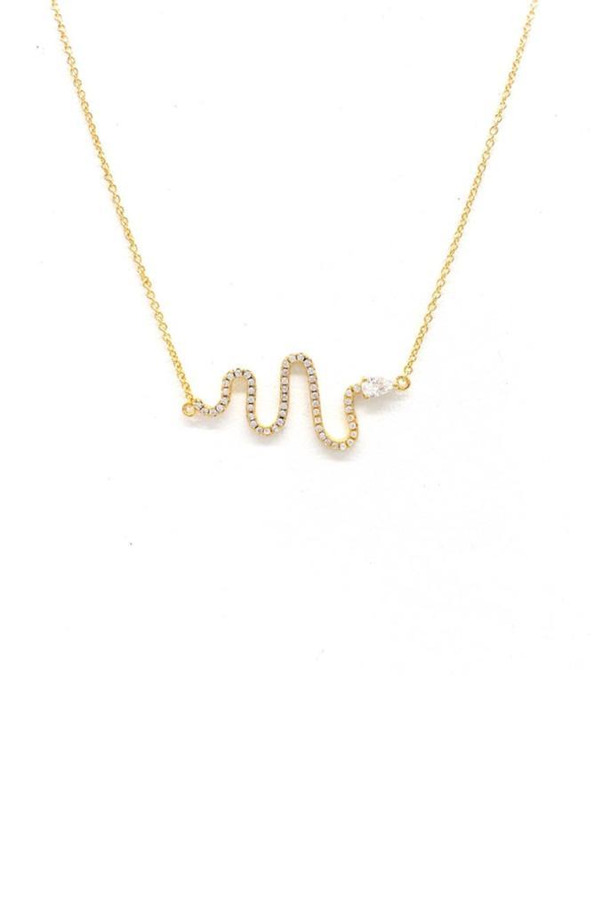 商品ADORNIA|Crystal Embellished Sideways Snake Pendant Necklace,价格¥143,第1张图片