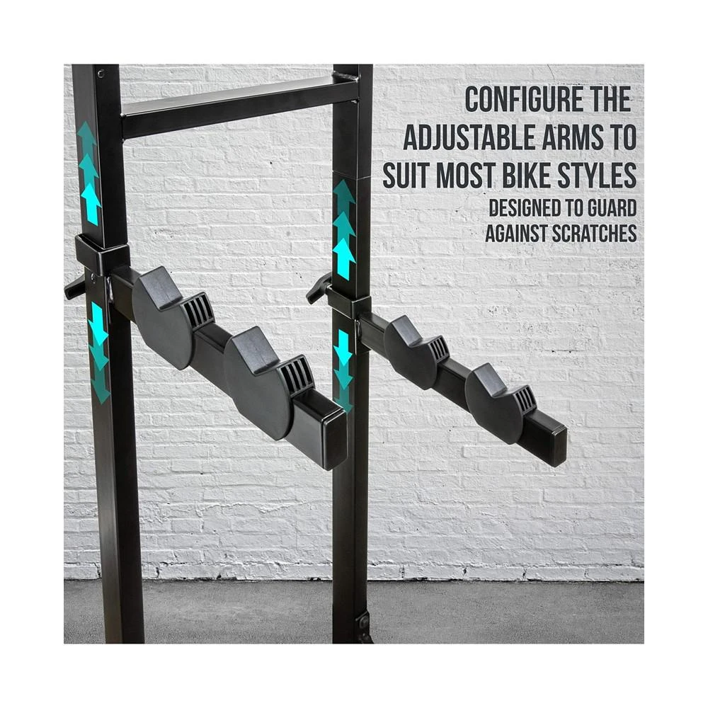 商品Raxgo|Freestanding Garage Bike Rack, 4 Bike Rack with Hooks,价格¥1117,第3张图片详细描述