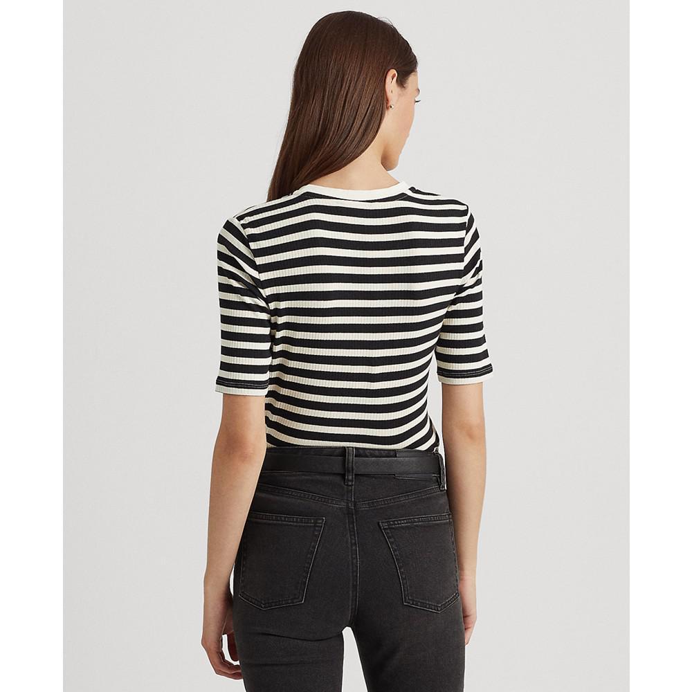 商品Ralph Lauren|Striped Cotton-Blend Henley T-Shirt,价格¥399,第4张图片详细描述