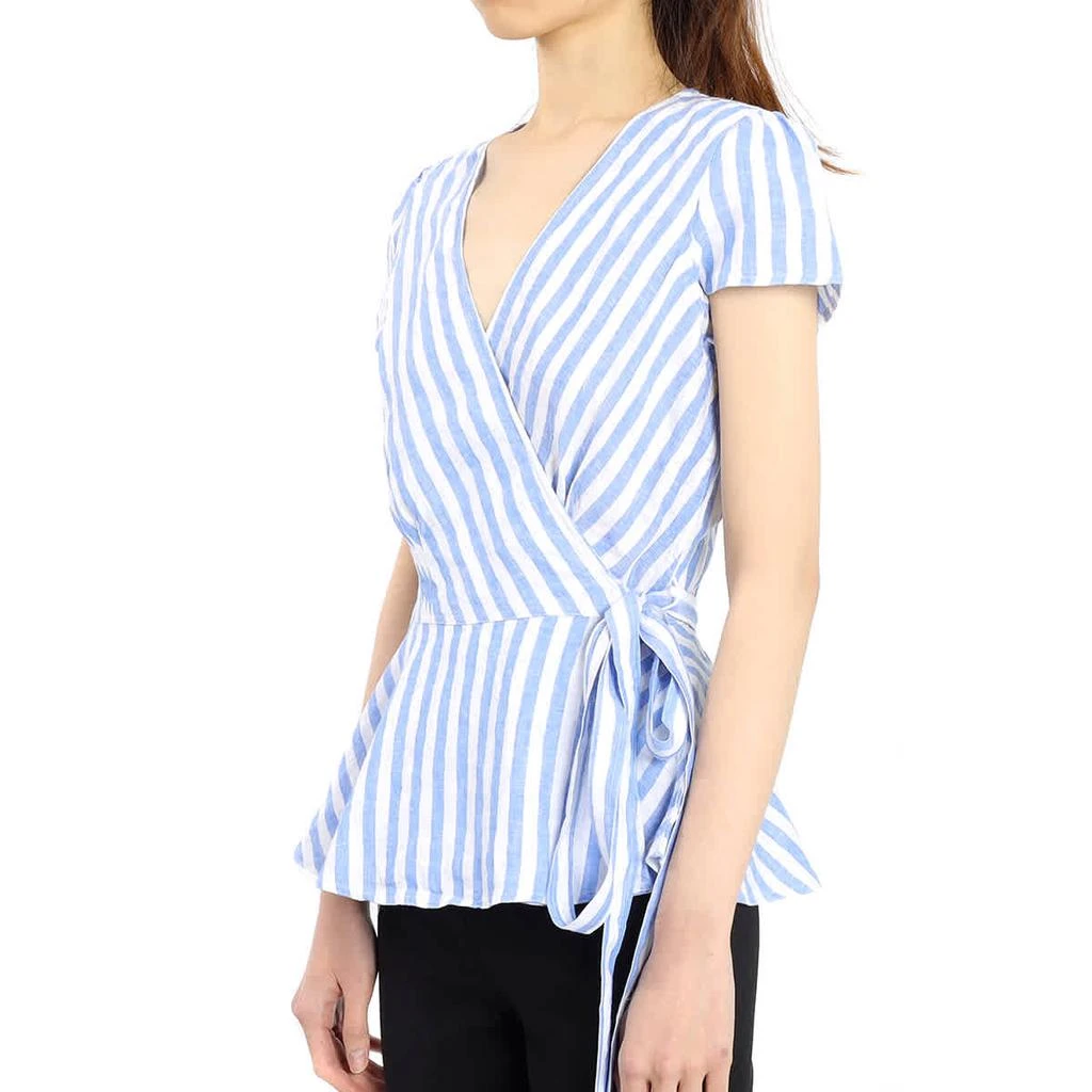 商品Ralph Lauren|Ladies Striped Linen Wrap Blouse,价格¥374,第2张图片详细描述