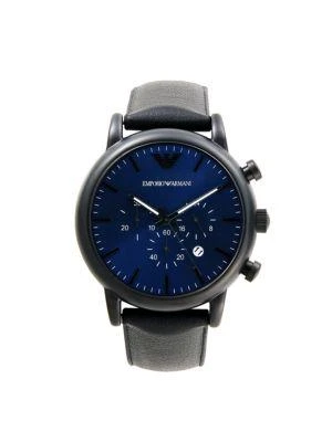 商品Emporio Armani|46MM Stainless Steel & Leather Strap Chronograph Watch,价格¥995,第1张图片