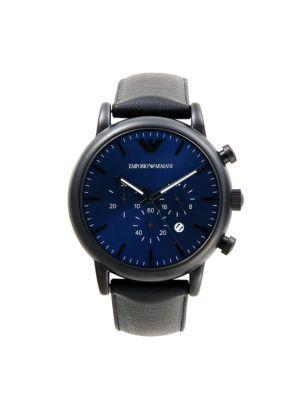 商品Emporio Armani|46MM Stainless Steel & Leather Strap Chronograph Watch,价格¥1194,第1张图片