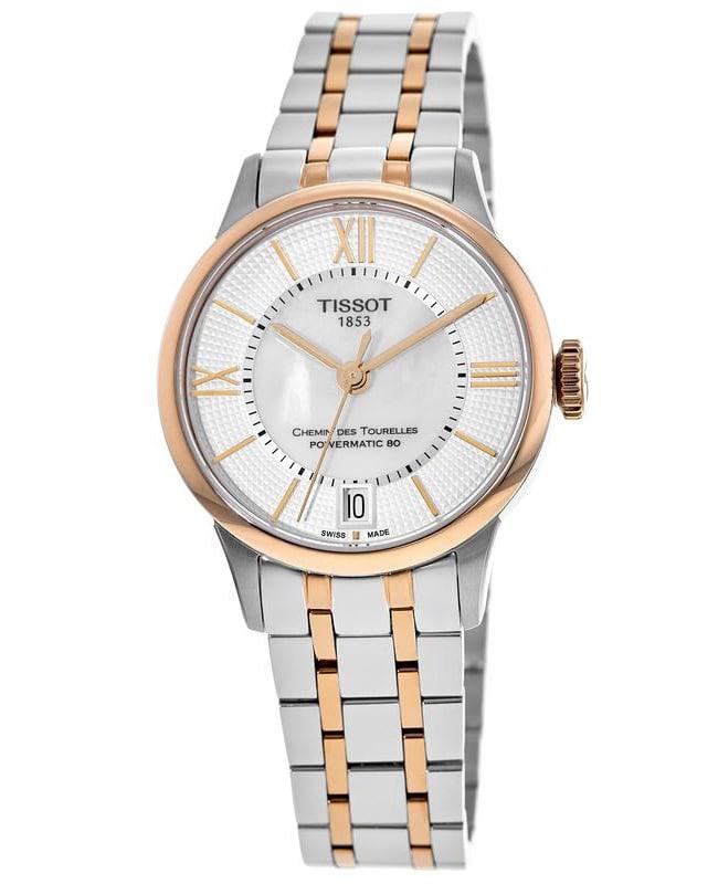 Tissot Chemin Des Tourelles Mother of Pearl Dial Two-Toned Stainless Steel Women's Watch T099.207.22.118.02商品第1张图片规格展示