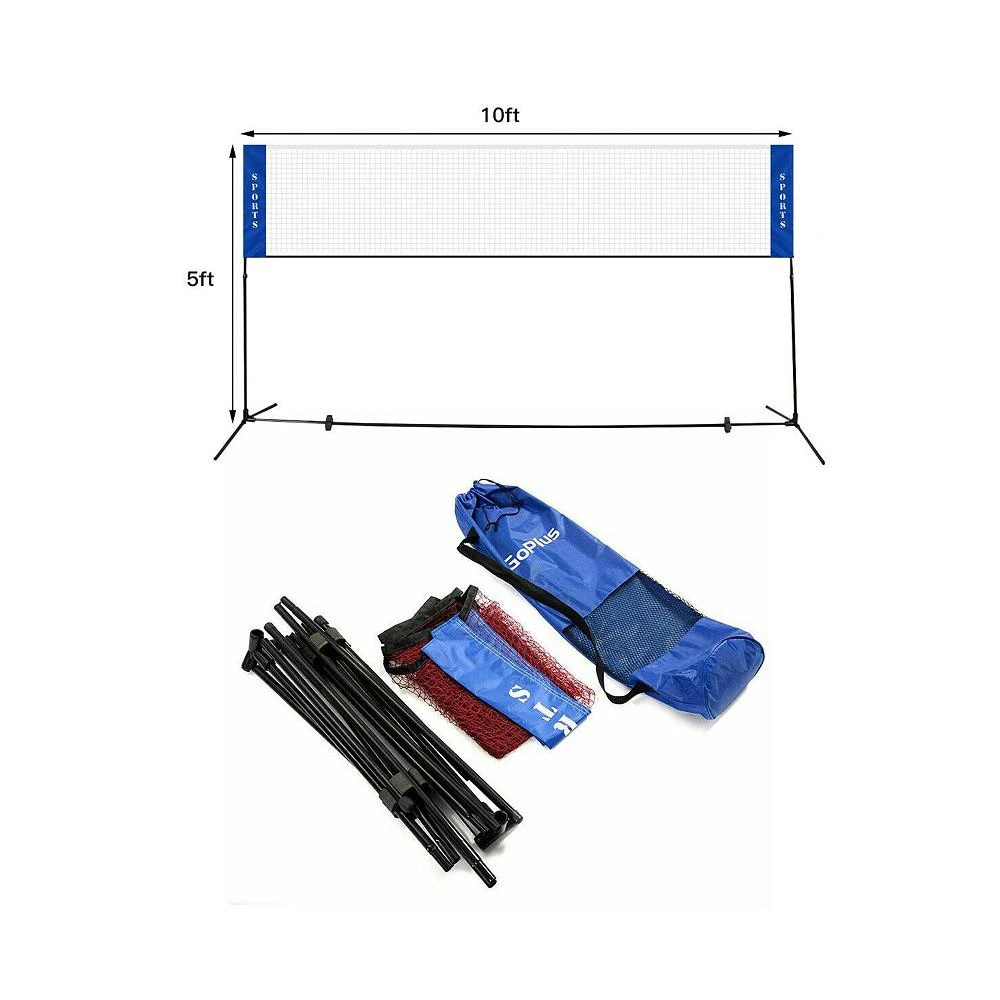 商品Costway|10FT Adjustable Badminton Net Set W/2 Shuttlecocks Portable Carry Bag,价格¥476,第2张图片详细描述