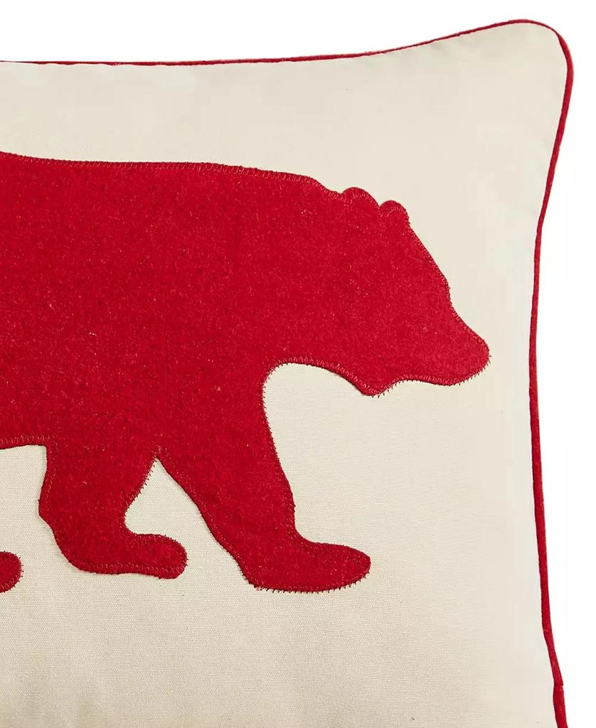 Bear Applique Grey Felt Decorative Pillow, 16" x 20" 商品