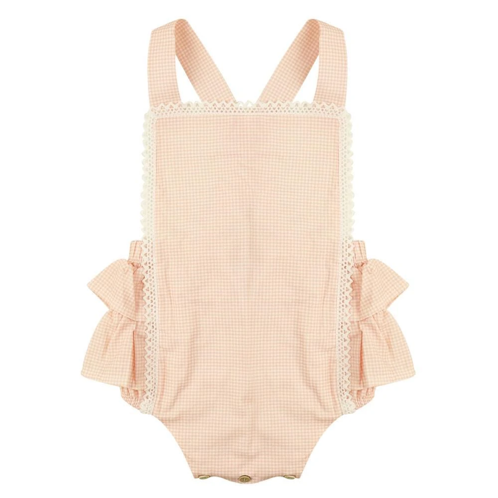 商品Babidu|Pink & White Gingham Romper,价格¥105,第1张图片