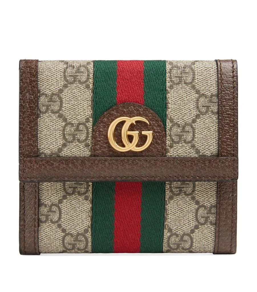 商品Gucci|Leather Ophidia GG Web Stripe Wallet,价格¥5132,第1张图片