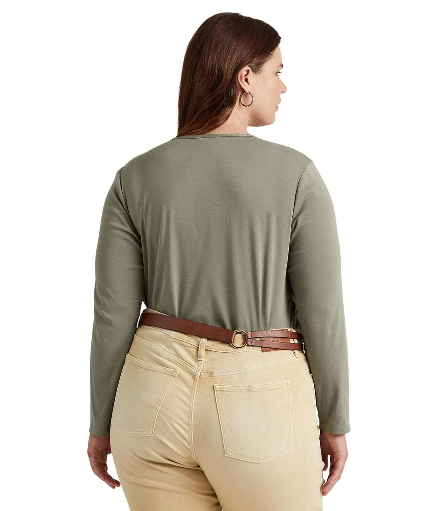 商品Ralph Lauren|Plus Size Cotton-Blend Long Sleeve Top,价格¥449,第2张图片详细描述