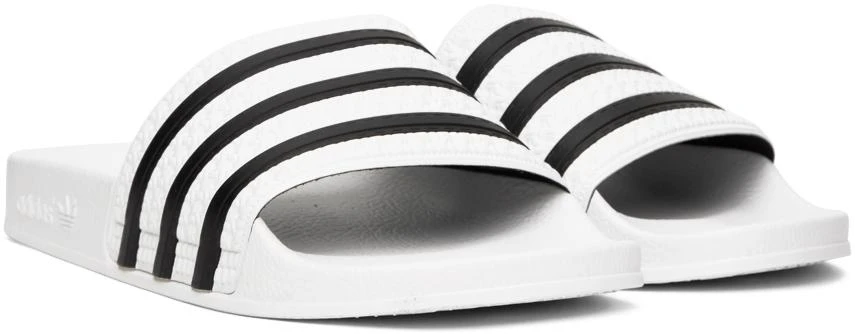商品Adidas|White & Black Adilette Slides,价格¥225,第4张图片详细描述