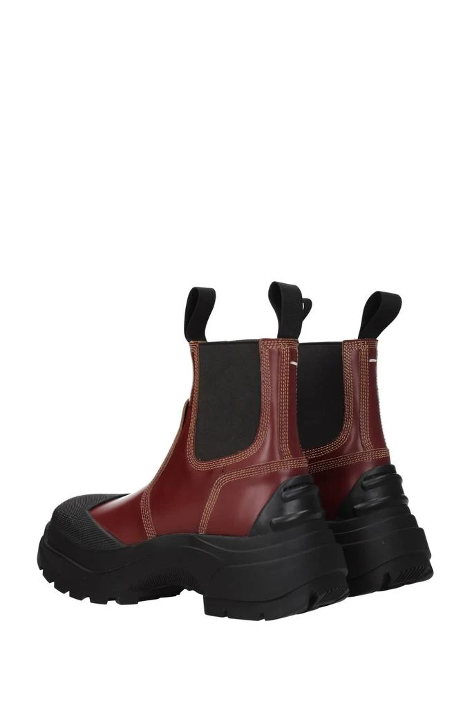 商品MAISON MARGIELA|Ankle boots Leather Red Bordeaux,价格¥3952,第4张图片详细描述