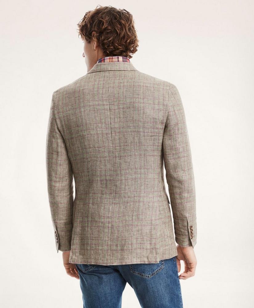 Regent Regular-Fit Linen Windowpane Sport Coat商品第4张图片规格展示