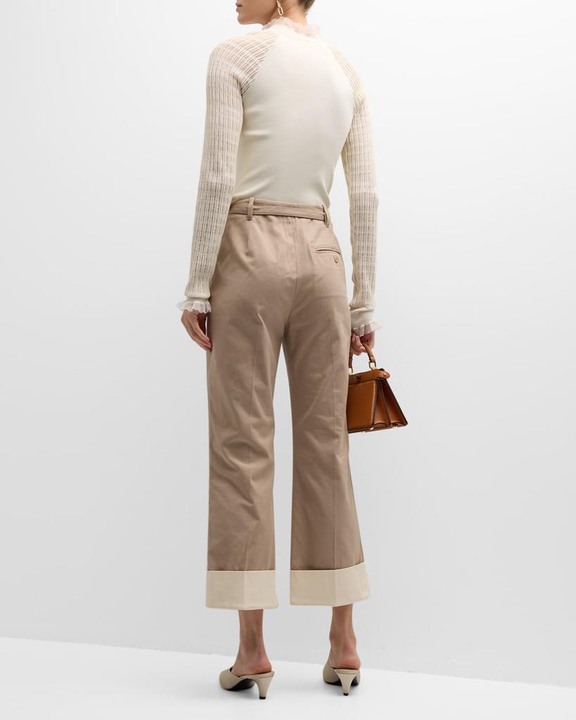 商品3.1 Phillip Lim|Micro-Ribbed Long-Sleeve Fitted Sweater,价格¥3373,第4张图片详细描述