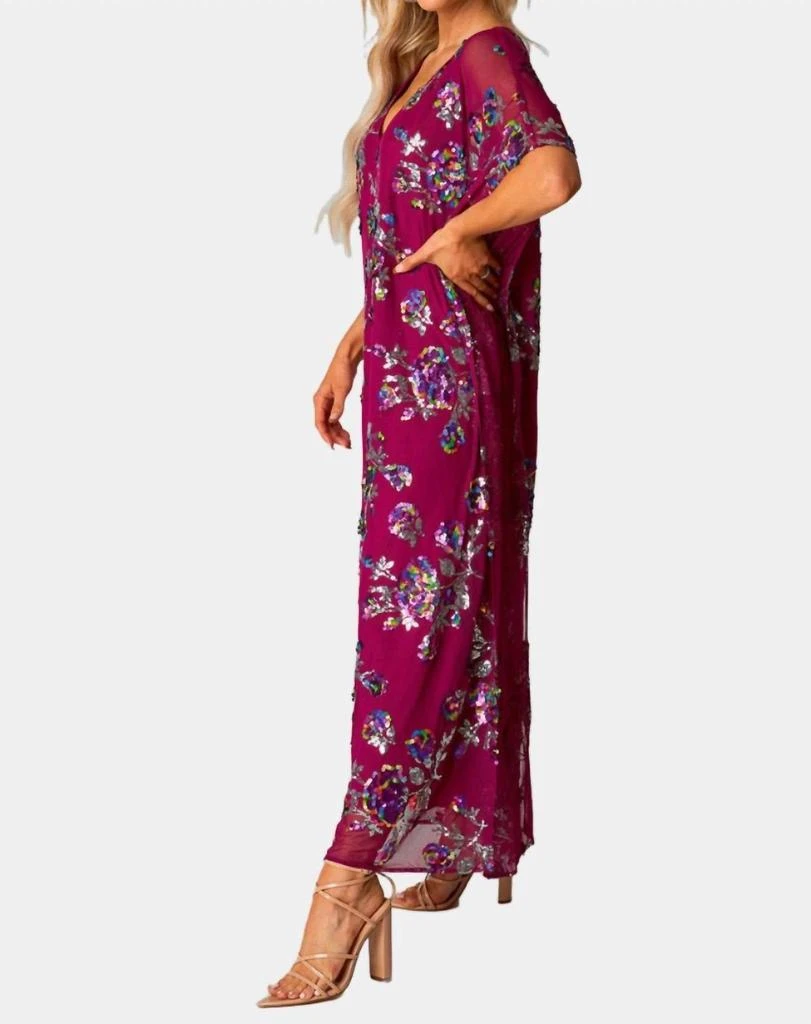 商品BUDDYLOVE|Atlas Sequin Caftan Dress In Red Sangria,价格¥567,第2张图片详细描述