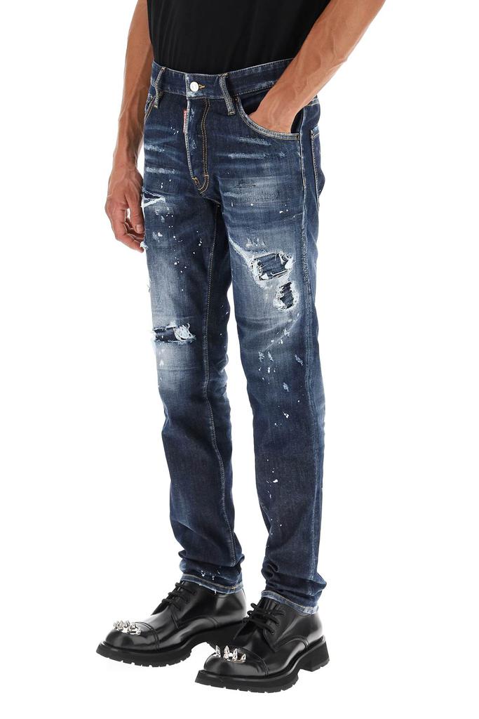 Dsquared2 dark ripped bleach wash cool guy jeans商品第4张图片规格展示