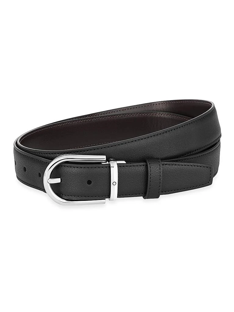 商品MontBlanc|Horseshoe Buckle Cut-to-Size Reversible Leather Belt,价格¥2622,第1张图片