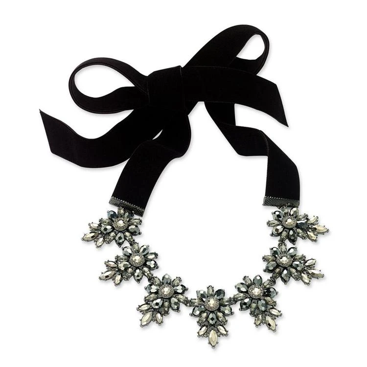 商品INC International|Hematite-Tone Black Velvet Crystal Cluster Choker Necklace, Created for Macy's,价格¥214,第1张图片