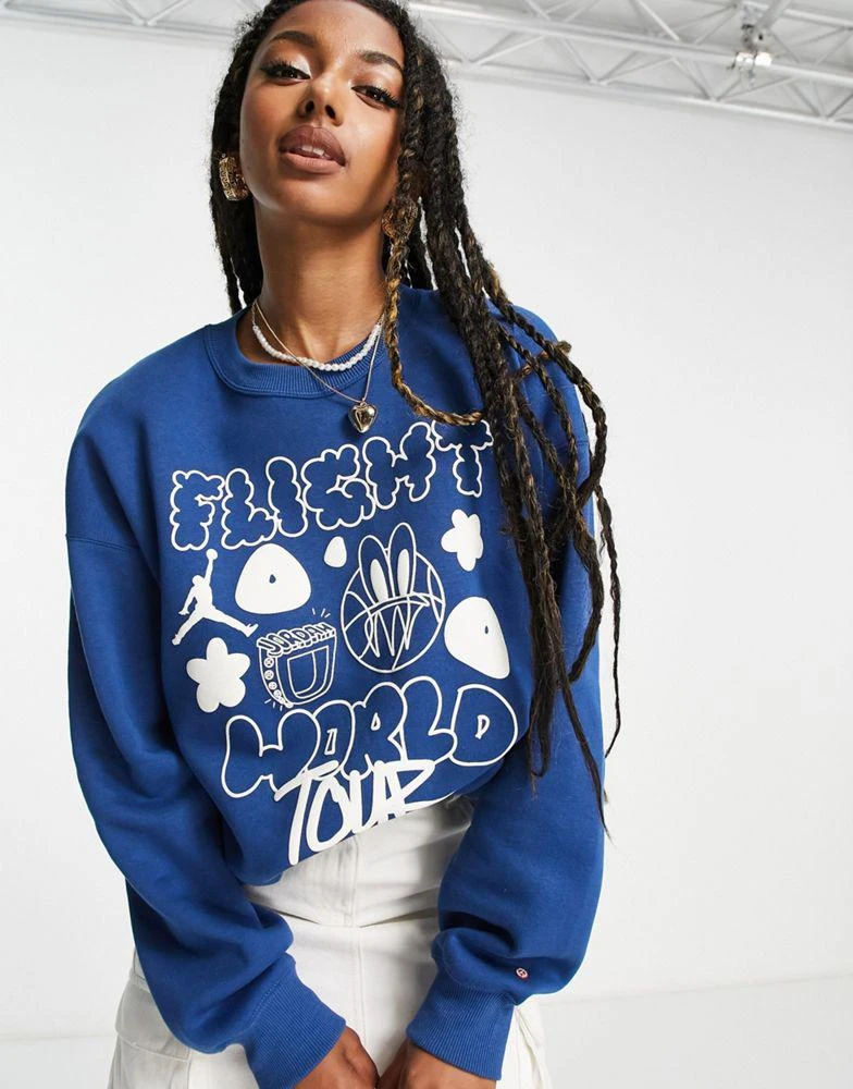 商品Jordan|Jordan Brooklyn fleece sweatshirt in french blue,价格¥462,第1张图片