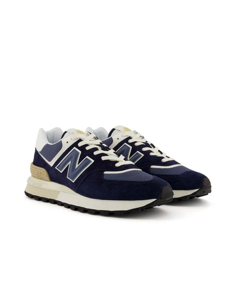 商品New Balance|New Balance 574 premium trainers in navy and tan,价格¥857,第2张图片详细描述
