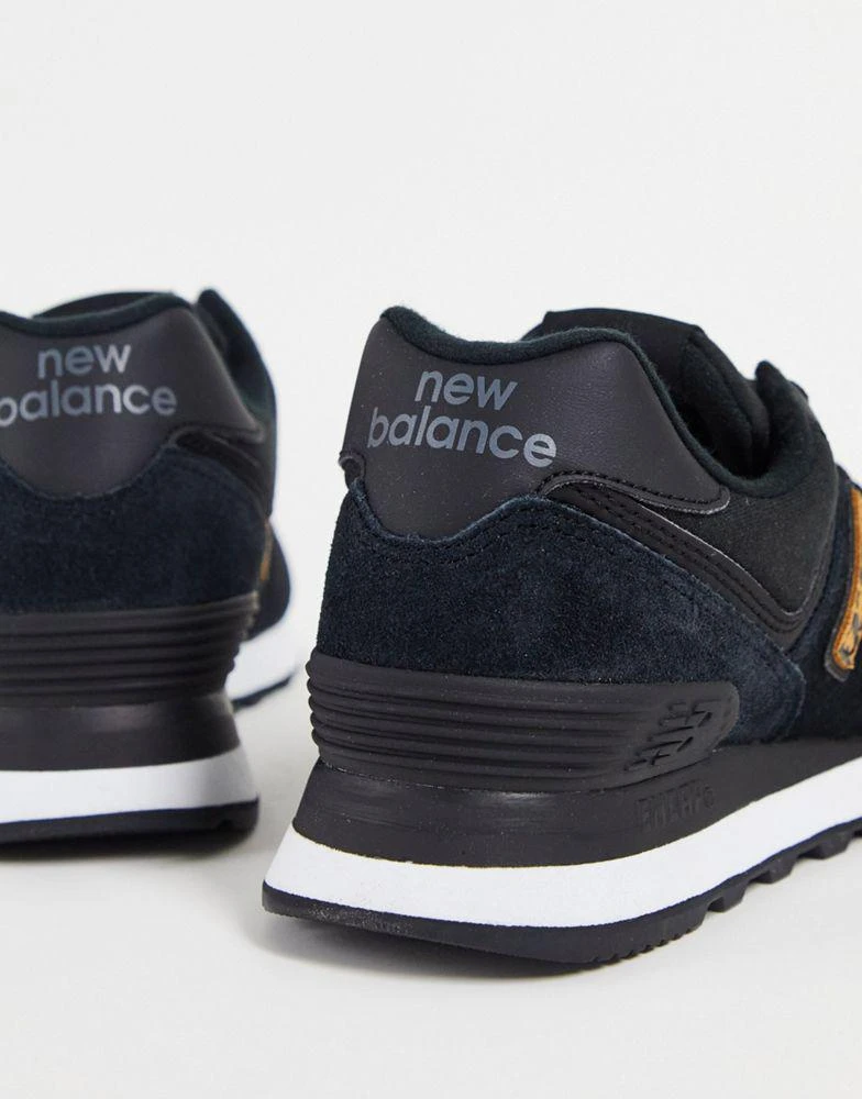 商品New Balance|New Balance 574 trainers in black and leopard print,价格¥521,第2张图片详细描述