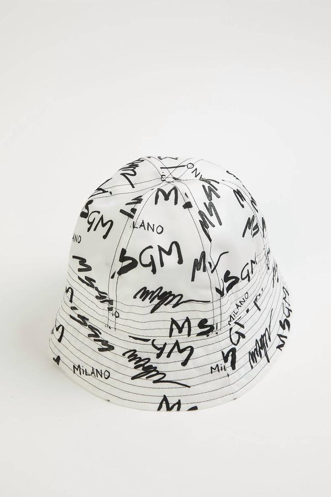 Logo-Print Bucket Hat in White商品第2张图片规格展示