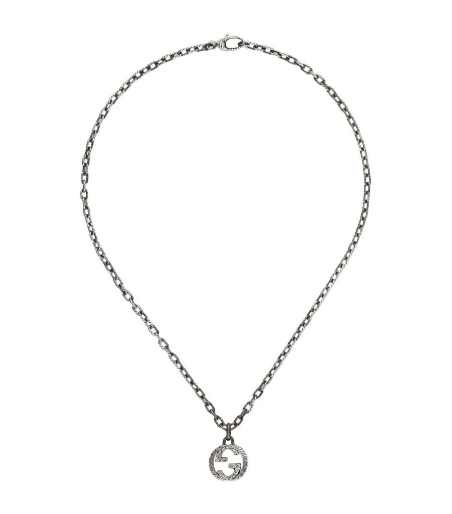 商品Gucci|Sterling Silver Interlocking G Necklace,价格¥2979,第2张图片详细描述