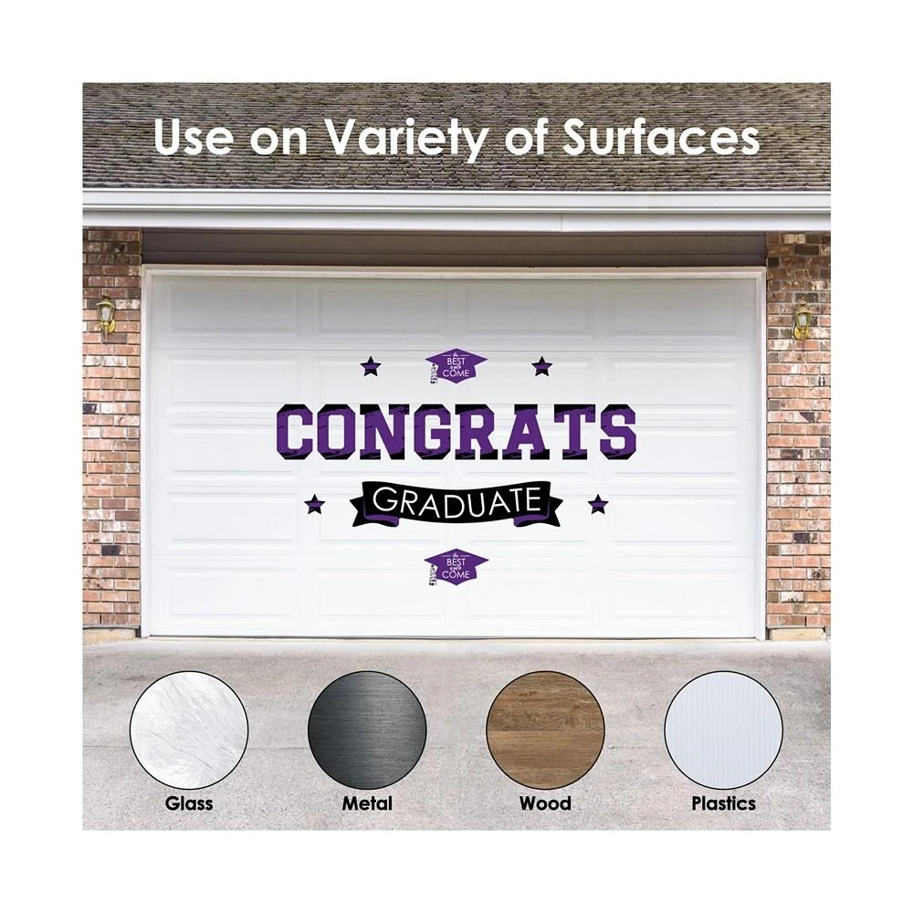 商品Big Dot of Happiness|Purple Grad Best is Yet to Come Peel & Stick Graduation Wall Decals Backdrop,价格¥261,第2张图片详细描述