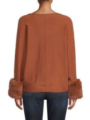 商品Saks Fifth Avenue|Faux Fur Cuff Sweater,价格¥366,第4张图片详细描述
