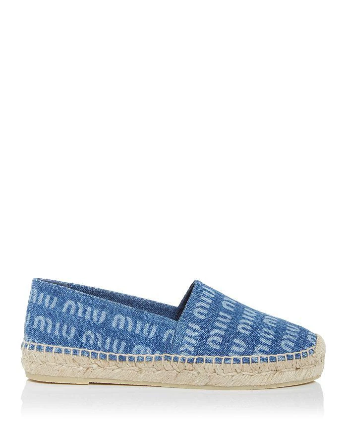 商品Miu Miu|Women's Logo Print Espadrille Flats,价格¥2662,第2张图片详细描述