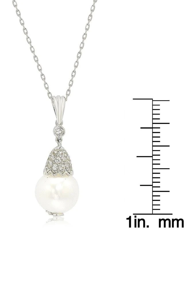 商品Suzy Levian|Sterling Silver 9mm Freshwater Pearl & Created Sapphire Pendant,价格¥1087,第3张图片详细描述