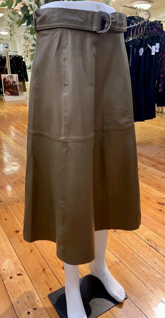 Arlan Leather Midi Skirt商品第1张图片规格展示