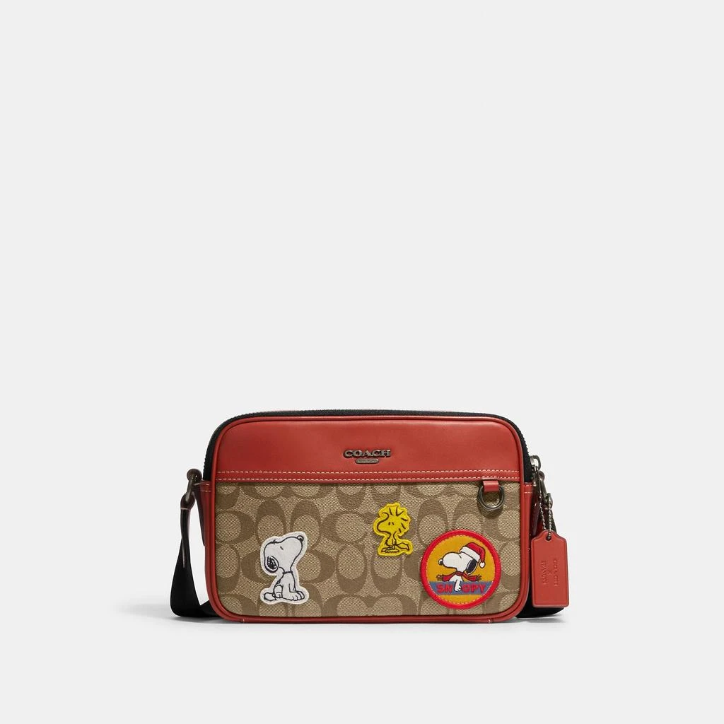 商品Coach|Coach Outlet Coach X Peanuts Graham Crossbody In Signature Canvas With Patches,价格¥1394,第1张图片